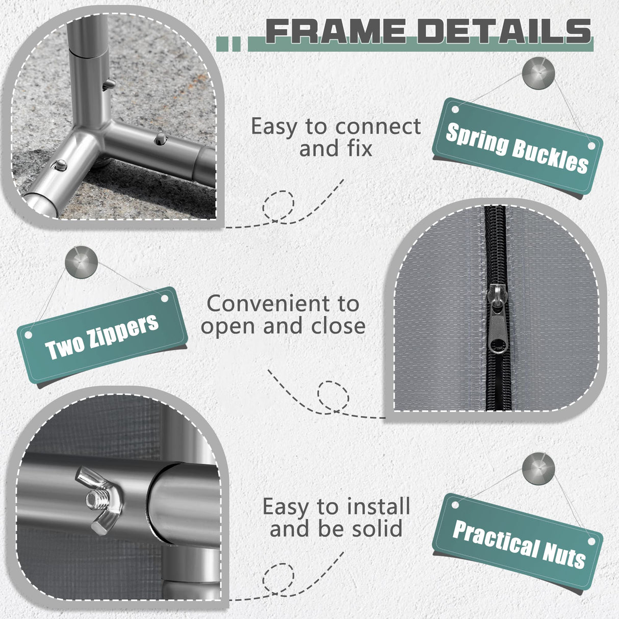 Flamaker Storage Shed 6' x 3' Metal Frame Outdoor Waterproof Carport Shelter with Rollup & Zipper Door Garage Tent for Bike, Motorcycle, Firewood Flamaker