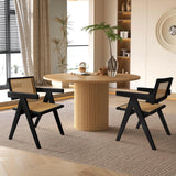 comfy to go Rattan Dining Chairs Set of 6, Kitchen Chairs Cane for Dining Room, Black comfy to go