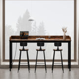 70.8" Standing Desk with Charging Station, Extra Long Desk on Wheels for Standing and Sitting, Sofa Table Behind Couch with Power Outlets and USB Ports, Easy Assembly, Walnut Ytaoka