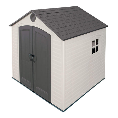 Lifetime 6411 Outdoor Storage Shed with Window, 8 by 7.5 Feet,Putty/Brown Lifetime