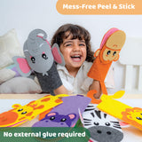 jackinthebox Hand Puppet Making Kit - 6 Safari Animals Felt Puppet Craft Kit for Kids, Creative DIY Arts & Crafts Kit Make Your Own Puppets, Storytelling Role Play, Great Craft Gifts for Kids Ages 4-8 jackinthebox