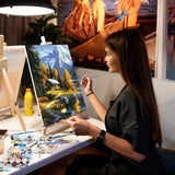 NEWENMO Mountain Paint by Numbers Kit for Adults,Paint by Numbers on Canvas Unframed, DIY Oil Painting Perfect for Beginner, Craft, Hobbies and Home Wall Decor 16x20 Inch NEWENMO