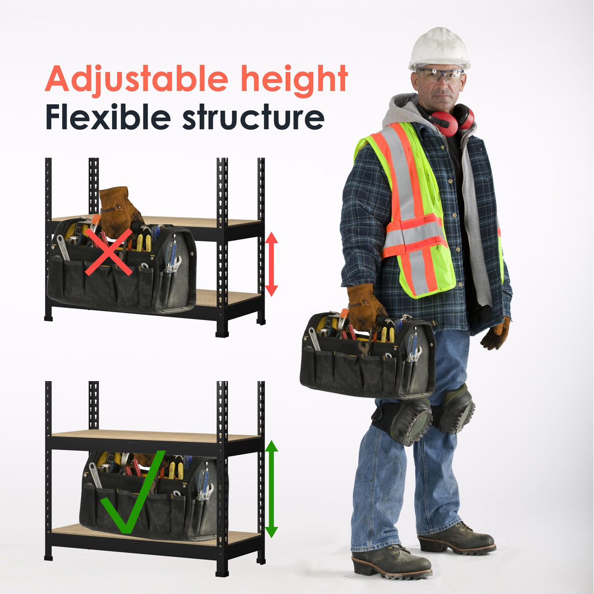 Prilinex Heavy Duty Storage Shelves 48" W x 24" D x 72" H - 3 Packs 5-Tier Adjustable Metal Garage Shelving Unit, Standing Utility Shelf Racks for Prilinex