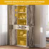 DWVO Kitchen Pantry with Doors, 72'' Tall Farmhouse Wood Kitchen Storage Cabinets with Adjustable Shelves & Drawer, Freestanding Cupboard for for Kitchen, Dining Room, Living Room, Light Rustic Oak DWVO