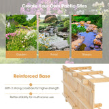 Tangkula 5 FT Wooden Garden Bridge, Arch Stained Finish Footbridge with Double Safety Rails, Outdoor Fir Construction Decorative Bridge Walkway for Backyard, Gravel Road, Creek, Farm (Stained Wood) Tangkula