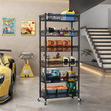 SINGAYE Shelf 6 Tier Wire Shelving Unit Adjustable Storage Shelves Big Basket Rack for Garage Kitchen Office Pantry Laundry Room Organizers13.5 D x 30" W x 65" H Black SINGAYE