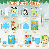 GuassLee Christmas Crafts Ornament Making Kit for Kids - 28pcs DIY Christmas Cutouts with Snowman Snowflake Penguin Gnome Christmas Stickers for Tree Decorations Christmas Winter Party Favors Supplies GuassLee
