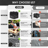 RADIATA 9 Piece Wicker Patio Furniture Set with Fire Pit, All-Weather Outdoor Sectional Couch High Back Large Size, Modular Backyard Seating Sofa Set with Propane/Natural Gas Firepit Table, Grey&Black RADIATA