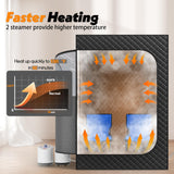 Tehanld 2 Person Portable Steam Sauna for Home, Upgraded 2 Steamer, 2 Foldable Chair & Remote Control (Black) Tehanld