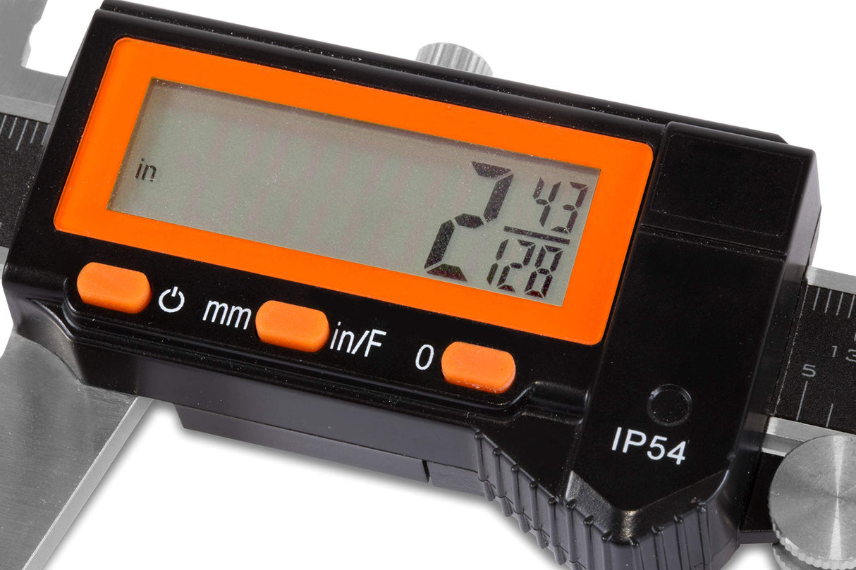 WEN 10764 Electronic 6.1" Stainless Steel Water-Resistant Digital Caliper with LCD Readout & Storage Case, IP54 Rated WEN