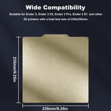 3D Printer Platform Double Sided Textured PEI Sheet, Removable Flexible Spring Steel PEI Build Plate 235x235 mm Heated Bed, for Creality Ender 3/Ender 3 Pro/Ender 3 S1/3 S1 Pro Hot Bed Jusnboir