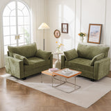 liuyefisher 53'' Loveseat Sofa with All Seats Storage, Modular Sectional Couch with Deep Seat,Oversized Comfy Couch with Throw Pillows,Single Sofa Chair for Living Room,Bedroom,Chenille,Green liuyefisher