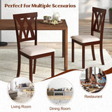 Giantex Wood Dining Chair Set of 2, Wooden Kitchen Chairs with Upholstered Seat, Rubber Wood Legs & Cross Back, Farmhouse Armless Side Chairs for Dining Room, Restaurant, Oak Giantex