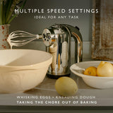 Dualit Hand Mixer - 400W - Strong Grip Handle - Attachments Included - Integral Plug Storage - 4 Speed Settings - Repairable gears - Flat Beaters, Dough Hooks, Balloon Whisk Dualit