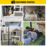 Aivituvin 51.6''L Rabbit Hutch Outdoor Chicken Coop Indoor Bunny Cage with Run,Guinea Pig House Pull Out Upper Tray 51.6" L x 25.2" W x 36.2" H (Brown) Aivituvin