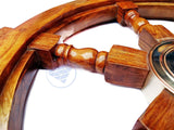 Nagina International Natural Wood Premium Pirate's Boat Ship Wheel (16 Inches) Nagina International