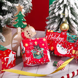 WRAPAHOLIC Reversible Cat Christmas Wrapping Paper - Mini Roll - 17 Inch x 33 Feet - Red Christmas Cat Wrapping Paper and Stripes Design for Holiday, Party Celebration WRAPAHOLIC