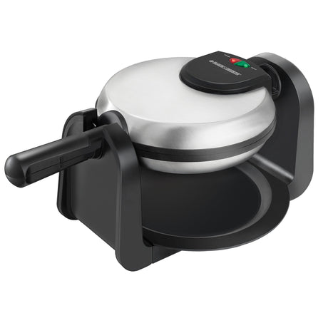 BLACK+DECKER Flip Waffle Maker, WM1404S, 7" Round Belgian Waffles, Ready Light Indicator BLACK+DECKER