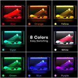 Oltraman Shoe Storage Organizer for Closet, Foldable Shoe Boxes Rack 2 pack, Clear Plastic Stackable Containers Bins Holder, Magnetic Sneaker Shelf for Sneakerheads with LED Lights (Black) Oltraman