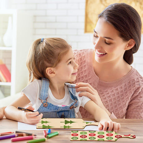 36 Pcs Wooden Mini Cutting Board with Handle Unfinished Wood Craft Mini Charcuterie Boards Paddle Blank Small Chopping Board for DIY Kitchen Cooking Vegetables Decor (9.4 x 3.5 Inch) Marsui