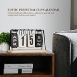 Wooden Desk Calendar, Perpetual Flip Calendar with Large Display, Daily Desktop Calendar Rustic Farmhouse Desk Accessories for Home Office Decor EruiYin