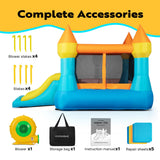 VIVOHOME Small Bounce House for Kids, Jumping Inflatable Bouncy Castle with Slide, 12x8 FT Inflated Bouncer for Outdoor with Air Blower Included VIVOHOME