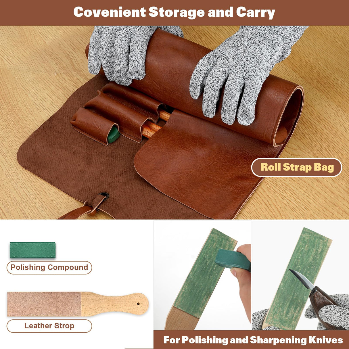 Wood Carving Tools, 15Pcs Wood Carving Kit with PU Storage Bag, Wood Whittling Kit with 6Pcs Whittling Knives & 5 Detail Carving Knives for Adults Wood Carving DIY K KERNOWO
