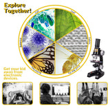 Science Kits for Kids Beginner Microscope with LED 100X 400X and 1200X-Include Sample Prepared Slides 12pc- Educational Toy Birthday Valentine's Day Gift Black Little World