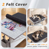 Tektalk 2000 Piece Foldable Felt Jigsaw Puzzle Table with Height Adjustment, Puzzle Board for Adults with 2 Cover & 8 Sorting Trays/Drawers, Easel with Legs, Enclosed with 4 Roller Wheels - Light Gray Tektalk