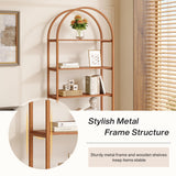 Tribesigns Bookshelf 5-Tier Arched Bookcase, 70.8" Tall Modern Open Book Shelves, Storage Shelves with Metal Frame, Freestanding Display Rack for Living Room, Bedroom, Office Tribesigns