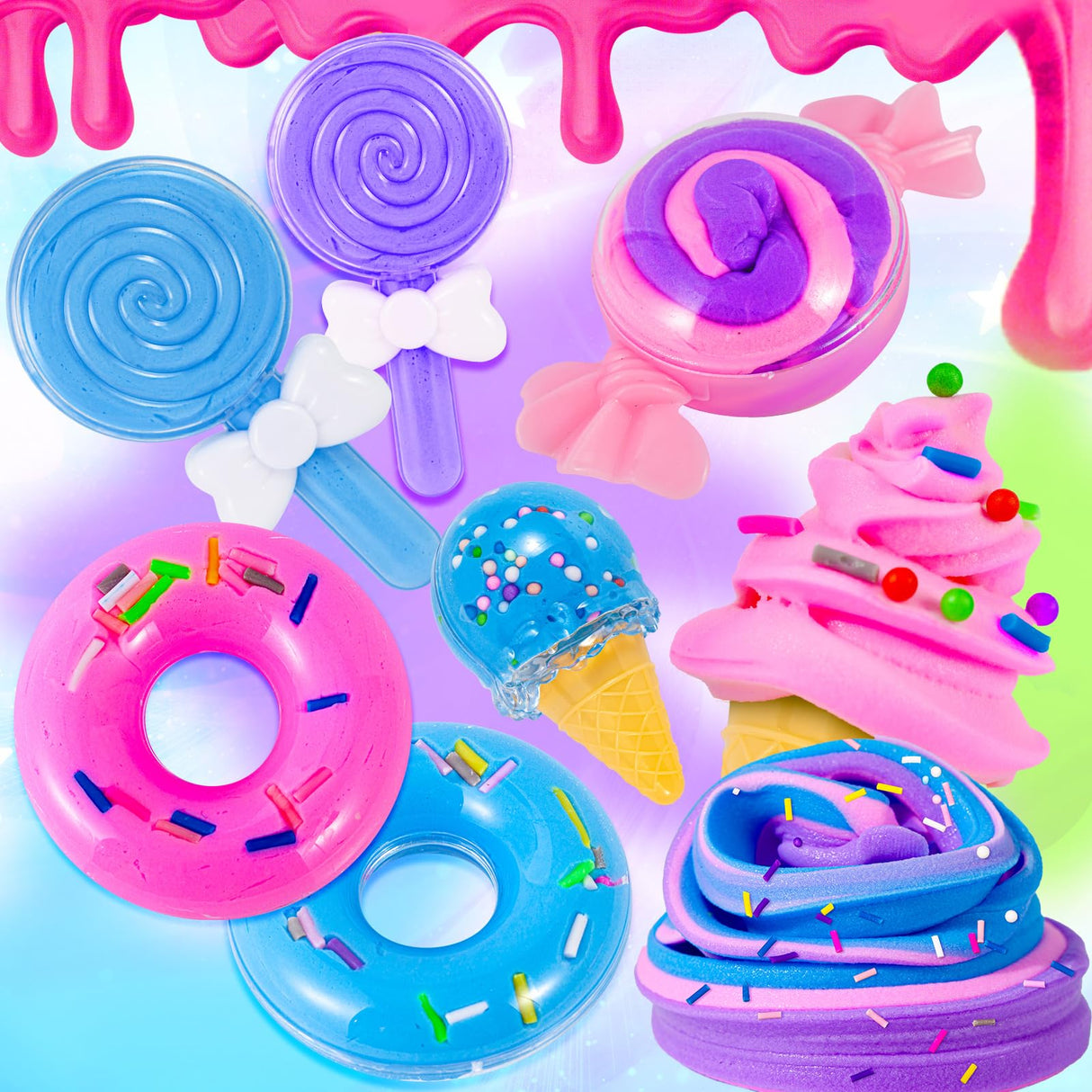 Large Party Slime Kit for Girls and Boys, Max Party Favors Slime Making Kit to Make Butter Cloud and Foam Slime, Stress Relief Toys, DIY Slime Supplies for Girls and Boys sloueasy