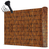 Natural Reed Fencing,Decorative Bamboo Fencing 2ft 3ft 4ft 5ft 6ft High Roll Reed Screen Curtain Balcony Reed Fence Roll for Outdoor Backyard Patio, Decorative Fence,Privacy Screen(91x305cm(3x10ft)) ZMNXAS