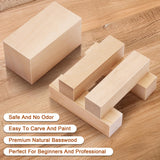 7 Pcs Basswood Carving Blocks,Wood Carving Blocks Set,2 Different Size Whittling Wood Blocks for Craft Carving Wooden Blocks,4x1x1 and 4x2x2 Inch Bass Wood, for Wood Carving Wood Crafts SOKOSEY