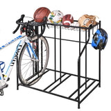 Mythinglogic Garage Bike Storage Rack, Freestanding Organizer for Adult or Kids Bike, 3 Bicycle Holder for Indoor and Outdoor Use Mythinglogic