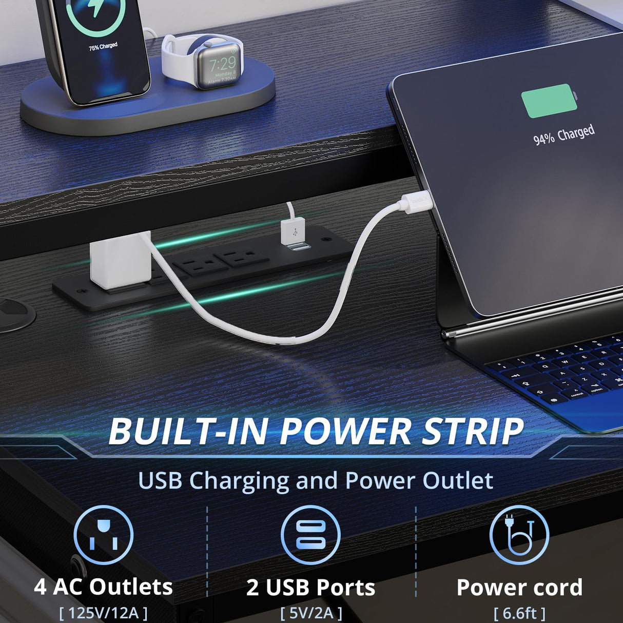 UPOSOJA L Shaped Gaming Desk with Keyboard Tray, Reversible Computer Desk with Power Outlet, Corner Home Office Desks, Mobile File Cabinet Storage Shelves Monitor Stand Drawers (Black, 67in) UPOSOJA