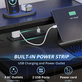 UPOSOJA L Shaped Gaming Desk with Keyboard Tray, Reversible Computer Desk with Power Outlet, Corner Home Office Desks, Mobile File Cabinet Storage Shelves Monitor Stand Drawers (Black, 67in) UPOSOJA