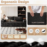 Cloud Loveseat Sofa, Modern Corduroy 2-Seater Couch with Deep Seat, No Assembly Required Memory Foam Sofa, Boneless Sofa in a Box for Bedroom, Apartment, Office,Small Space (Black,63in) atosela