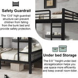 Queen Over Queen Bunk Beds for Adults, Metal Bunk Bed Queen Size,Heavy-Duty Bunk Bed Frame with Ladder and Slats Support for Boys Girls,Space-Saving,Noise Reduced,Black MoproBeti