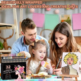 NICETY 32 Acrylic Paint Markers Paint Pens Skin Tone Series Set Brush Tip & Fine Tip for Rock Painting, Wood, Canvas, Glass, Mugs, Metal, DIY Projects(Skin) NICETY