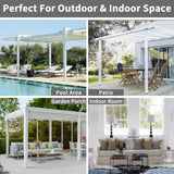 Easy-Going Linen Look Outdoor Curtains Waterproof Windproof Porch Curtains, Soft Thicken Outdoor Privacy Curtains for Patio, Gazebo, Grommet Top and Tab Bottom Drape, 2 Panels, 54x84 inch, Grey Easy-Going