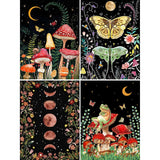 VeGuude Paint by Numbers for Adults and Kids Beginner, 4 Pack Painting by Number Kits On Canvas, Without Frame DIY Moon Mushroom Oil Painting Acrylic Paints, Home Wall Decor Gift 12x16inch VeGuude