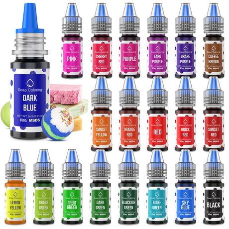 20 Colors Bath Bomb Soap Dye - Wayin Liquid Based Soap Colorant, Food Grade Coloring, Skin Safe, Vibrant Neon Soap Coloring for Soap Making DIY, Bath Bomb Supplies Kits, Bath Salt Crafting, Slime Dye Wayin