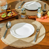 Round Burlap Placemats Set of 12 Jute Rustic Place Mats for Dining Tables Heat Resistant Natural Farmhouse Table Mats Decor for Thanksgiving (Tassel) Noctiflorous