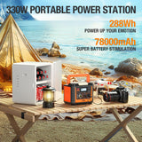EBL Portable Power Station 300, 110V/330W Pure Sine Wave Solar Generator (Solar Panel Not Included) - Peak 600W Backup Lithium Batteries AC Outlet for Blackout Outdoors Camping Hunting Travel EBL