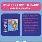 Mudpuppy Map of Africa – 70 Piece Geography Puzzle with Country-Shaped Pieces and Iconic Landscapes Cultural Items and More Mudpuppy