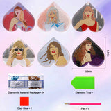 6 Pcs Diamond Art Bookmarks, Leather Heart Cute Bookmark,DIY Diamond Painting Bookmarks Gifts for Women and Girls, Diamond Art Kits for Adults Crafts(Singers) stnckic