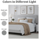 ZZBINUS Twin Size Bed Frame with Adjustable Tufted Headboard – Linen Upholstered Platform Bed, Sturdy Frame & Slats, No Box Spring Needed, Noise-Free, Easy Assembly (Gray, Twin) ZZBINUS