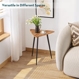 SAYGOER Small End Table Mid Century Triangle Side Table Unique Night Stand Rustic Farmhouse Bedside Table Retro Accent Sofa Table for Living Room Bedroom Easy Assembly,Walnut Oak SAYGOER