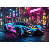 KEYIFA Diamond Painting Sports Car Diamond Art Kits for Adults, 5D Round Full Drill Cyberpunk Diamond Painting Kit for Beginner, DIY Gems Art Craft for Home Wall Decor 12x16 inch KEYIFA