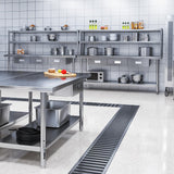 YITAHOME Stainless Steel Table with Overshelves & Drawers, 72" X 24" Work Table with 72" X 12" Shelf & 3 Drawers, Metal Table Prep Table YITAHOME